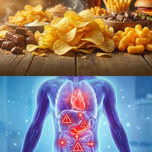 تاثیر مصرف چیپس، پفک، شکلات و لواشک بر کبد و قلب